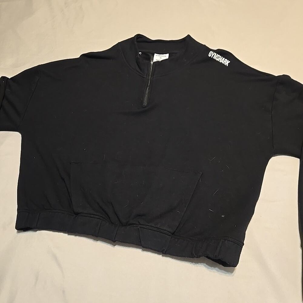 Gymshark Women Size XL Training Cropped Sweater Black 1/4 Zip - Picture 4 of 7